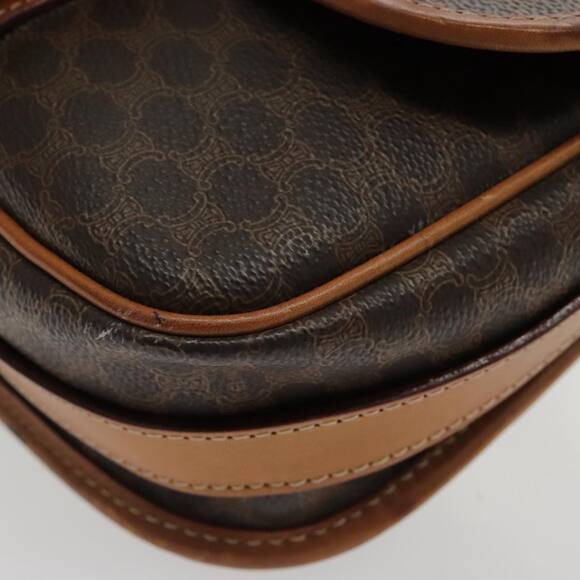 CELINE Macadam Canvas Shoulder Bag Pvc Leather Brown Gold - Picture 16 of 16